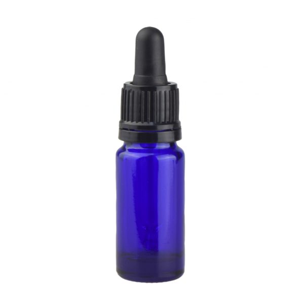 microdosing bottle, blue glass with dropper